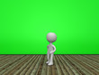 Illustration: 3d man on wooden floor 3d man on wooden floor
