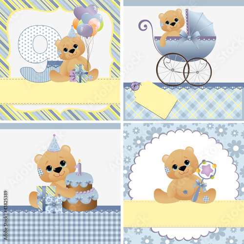 Vector: Cute templates for baby card Cute templates for baby card