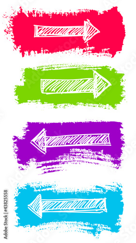Vector: Arrows and Grunge Color Brush Vector Set Arrows and Grunge Color Brush Vector Set