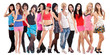 Large group of young women