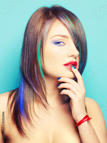 Photo: Lady on bright background Lady on bright background