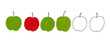 Illustration of apples to coloring