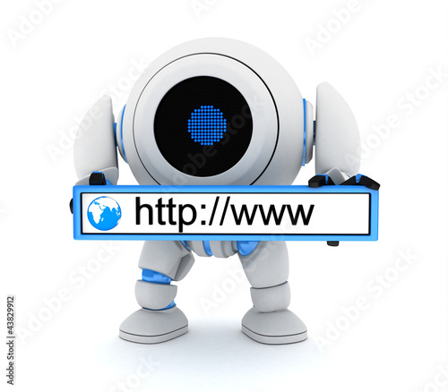 Illustration: Robot and www address Robot and www address