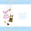 Vektor: Octoberfest Symbols & Pattern Blue/White Octoberfest Symbols & Pattern Blue/White