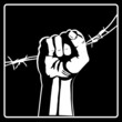 Fist on black background