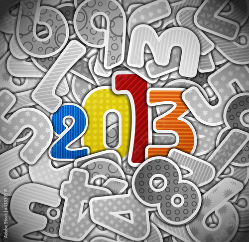 Vector: 2013 year from a paper 2013 year from a paper