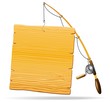 Canna da Pesca con Pannello-Fishing Rod with Wooden Panel-Vector