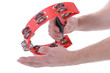 red musical tambourine