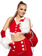 studio portrait of a sexy  woman dressed as Santa