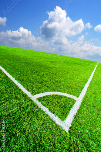 Photo: football field and blue sky football field and blue sky