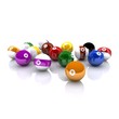 3D rendered isolated Billiard balls