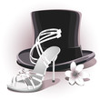 Vector: white boot white flower and hat white boot white flower and hat