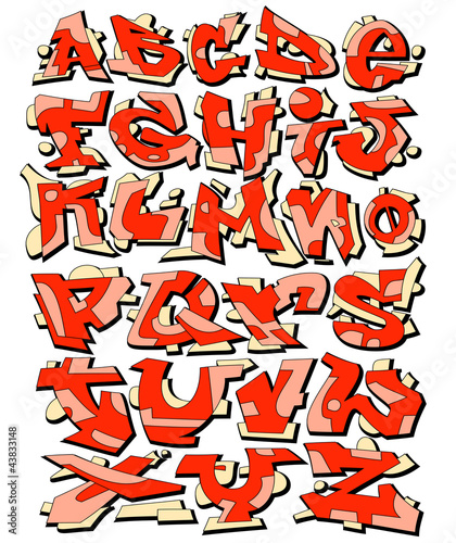 Vector: Graffiti Font Urban Art Alphabet Graffiti Font Urban Art Alphabet