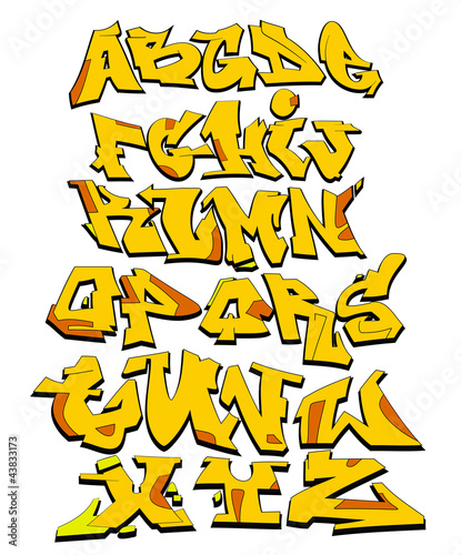 Vector: Graffiti Font Urban Art Alphabet Graffiti Font Urban Art Alphabet