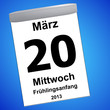 Kalender auf blau - 20.03.2013 - Frühlingsanfang