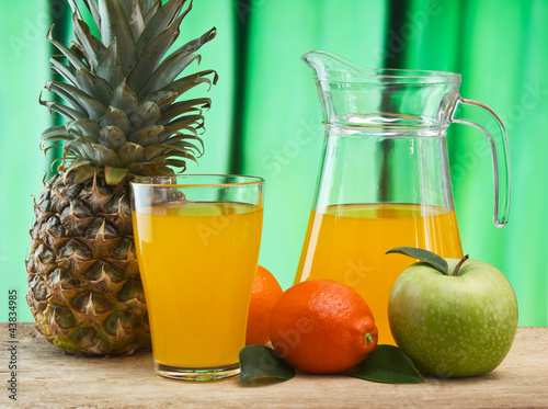 Photo: various fruits and juice various fruits and juice