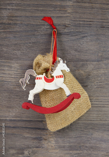 Photo: Weihnachtliche Karte mit Schaukelpferd Weihnachtliche Karte mit Schaukelpferd