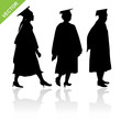Graduate silhouettes vector