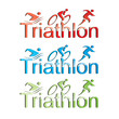 Vector triathlon symbol set