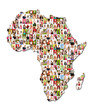 map of africa with a lot of people portraits