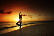 sunset yoga woman