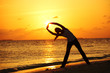 sunset yoga woman