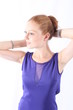 Beautiful redhead young woman posing to the camera
