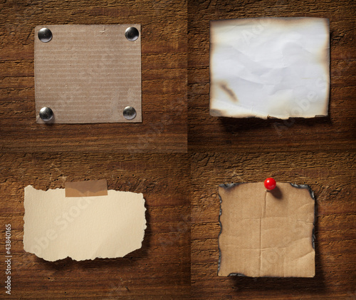 Foto: note paper on wooden wall blank note paper on wooden wall blank