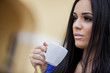 Girl drinking coffee
