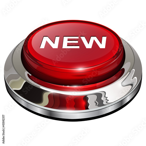 Vektor: New button, 3d red glossy metallic icon New button, 3d red glossy metallic icon