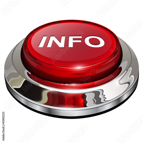 Vector: Info, information button, 3d red glossy metallic icon Info, information button, 3d red glossy metallic icon