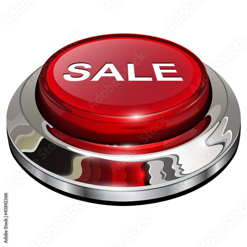 Vector: Sale button, 3d red glossy metallic icon Sale button, 3d red glossy metallic icon