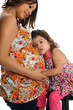 Hispanic Pregnant Mother with daughter