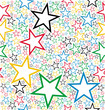 Multicolored stars seamless pattern
