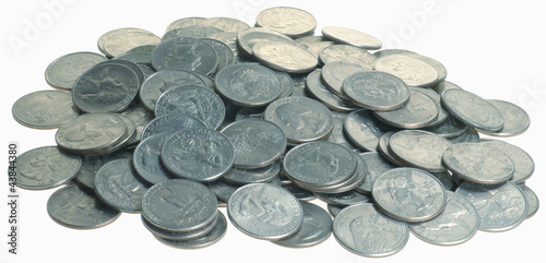 Photo: Pile Of Quarters Coins No Shadows Reflective Pile Of Quarters Coins No Shadows Reflective