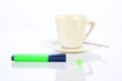 Ideen in der Kaffeepause zerknüllt