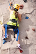 girl rock climbing indoor