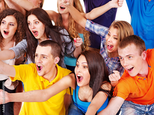 Photo: Group sport fan cheer for. Group sport fan cheer for.
