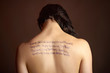 Photo: text on back of a beautiful girl text on back of a beautiful girl