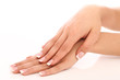 Hands with beautiful french manicure