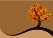 Vektor: Autumn vector card with colorful tree and copy space Autumn vector card with colorful tree and copy space