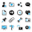 Internet, web icons as labels