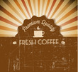 Vector grunge retro vintage background with coffee label