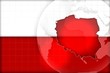 Illustration: poland flag and map background poland flag and map background