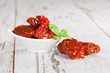Dried tomatoes.