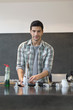 Man washing dishes in the kitchen