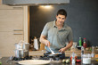 Man preparing food in the kitchen