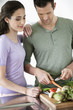 Couple cooking in the kitchen