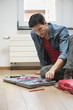 Technician arranging his toolbox