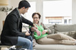 Male doctor examining a patient with stethoscope